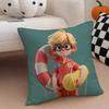 Fun Casual Western Cooking Mama Game Cartoon Cushion Cover Throw Pillow Cover Hidden Button Durable Polyester Chair Cushion