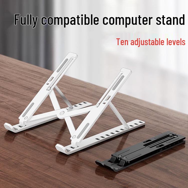 Foldable Plastic Laptop Stand with Cooling & Storage
