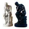 Abstract Thinker Ornament 3D Printed Matte White Sculpture Living Room Sculpture for Desktop