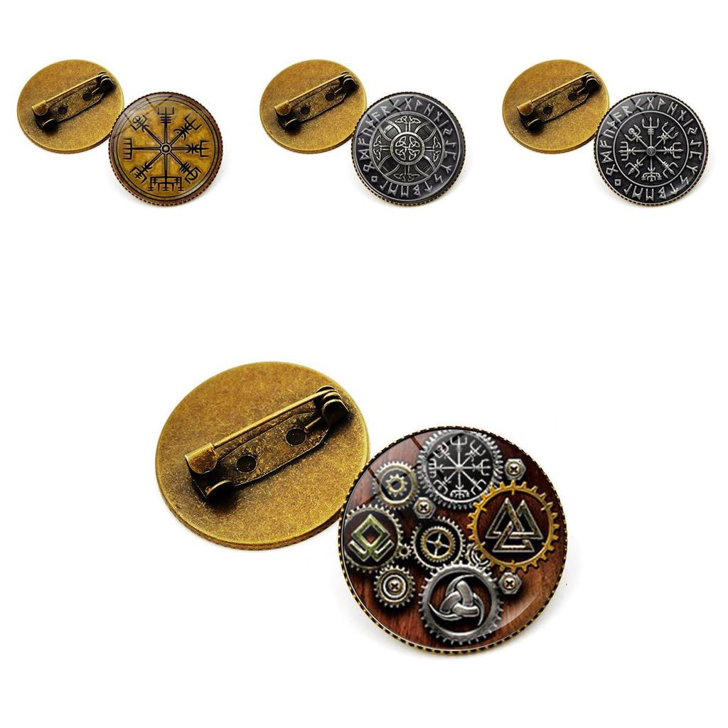 Viking Metal Brooch With Electroplated Finish For Casual And Formal Wear