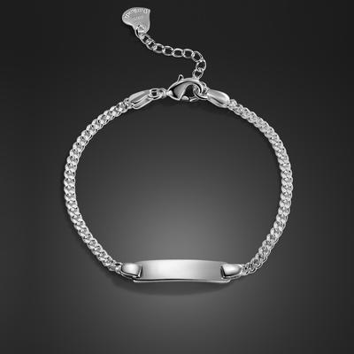 Cubaanse Schakel Armband, Wit Koper, Nikkelvrij Elektrogeplateerd Micron Rhodium Goud, Dames- en Herenkoppels Kinderen Zilveren Sieraden.