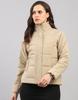 Women's Regular Fit Self Design Stand Collar Full Sleeve Jacket