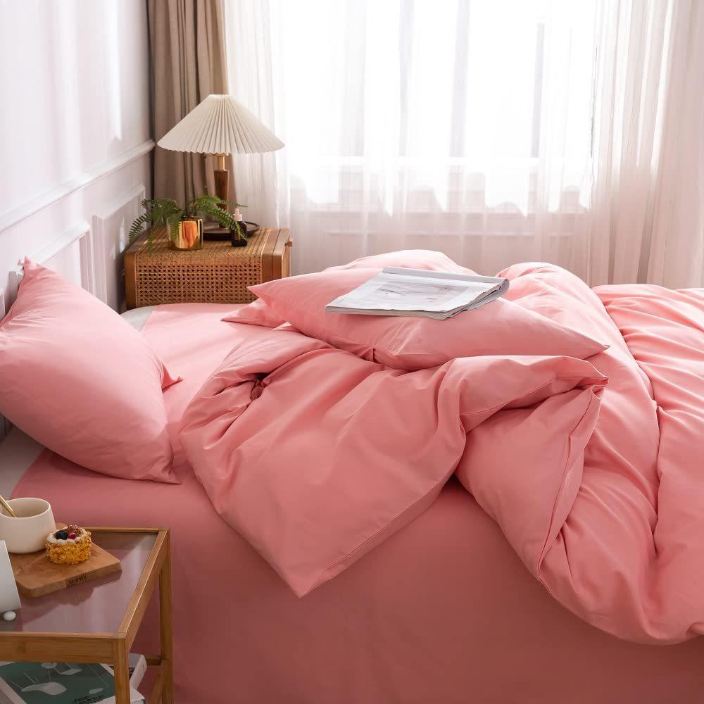 Bettwäsche dreiteilig mit einfarbigem Muster