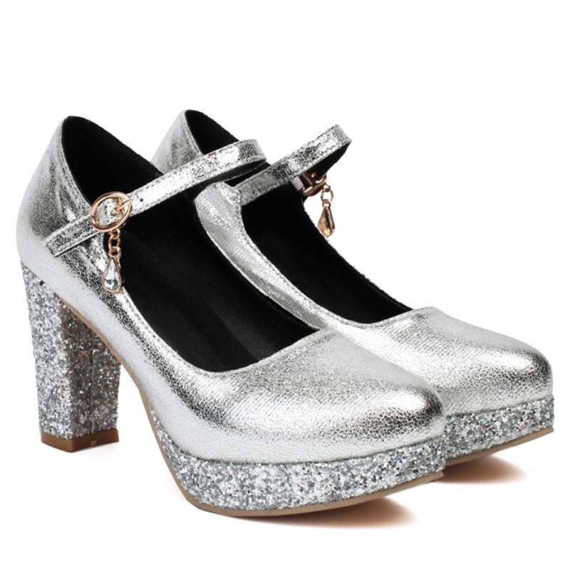 Moda Wysokie Obcasy Buty Kobieta Czółenka Seksowne Luksusowe Złote Srebrne Czerwone Damskie Obcasy Eleganckie Party Biuro Ślub Buty Duży Rozmiar 45