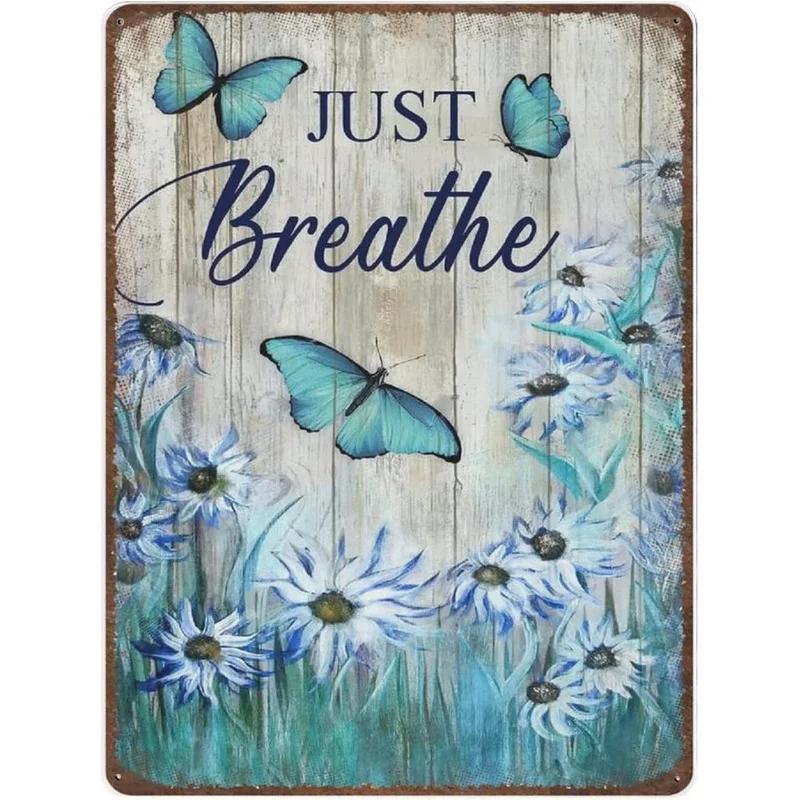 Metal Tin Sign Garden Beautiful Flowers Vintage Tin Sign Flower Lavender Metal Wall Panel Retro Art Decoration for Home Cafe Bar