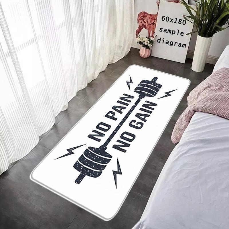 Floor Mat GYM Exercise Time Non-slip Foot Rug for Entryway Kitchen Water Absorbed Rugs Bedside Mats Hallway Carpet Home Decor