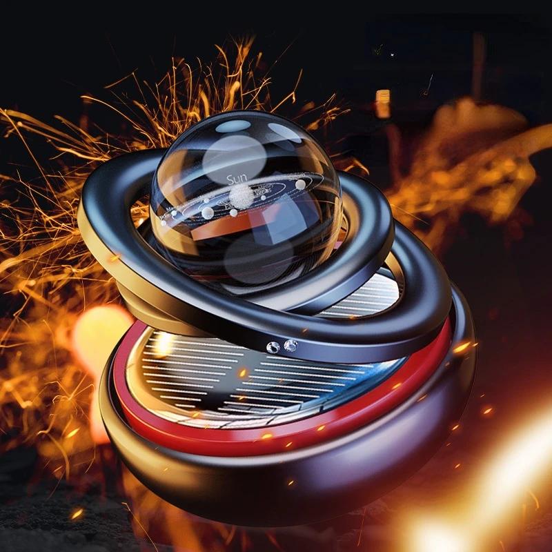 Powered Solar Rotating Vehicle Fragrant Ornament Fidget Roller Technological Gadgets Relieve Stress Reducing Spinning Top Toy