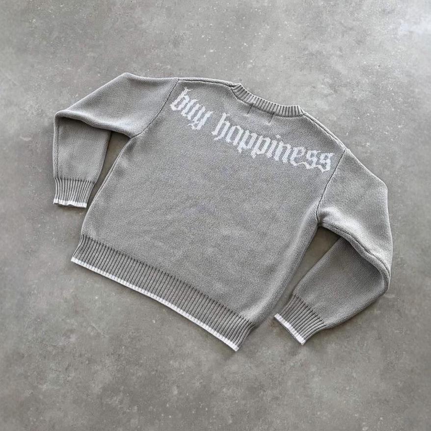 Unisex Europäischer Lässiger Locker Geschnittener Pullover mit Langen Ärmeln und Rundem Halsausschnitt für Herbst und Winter