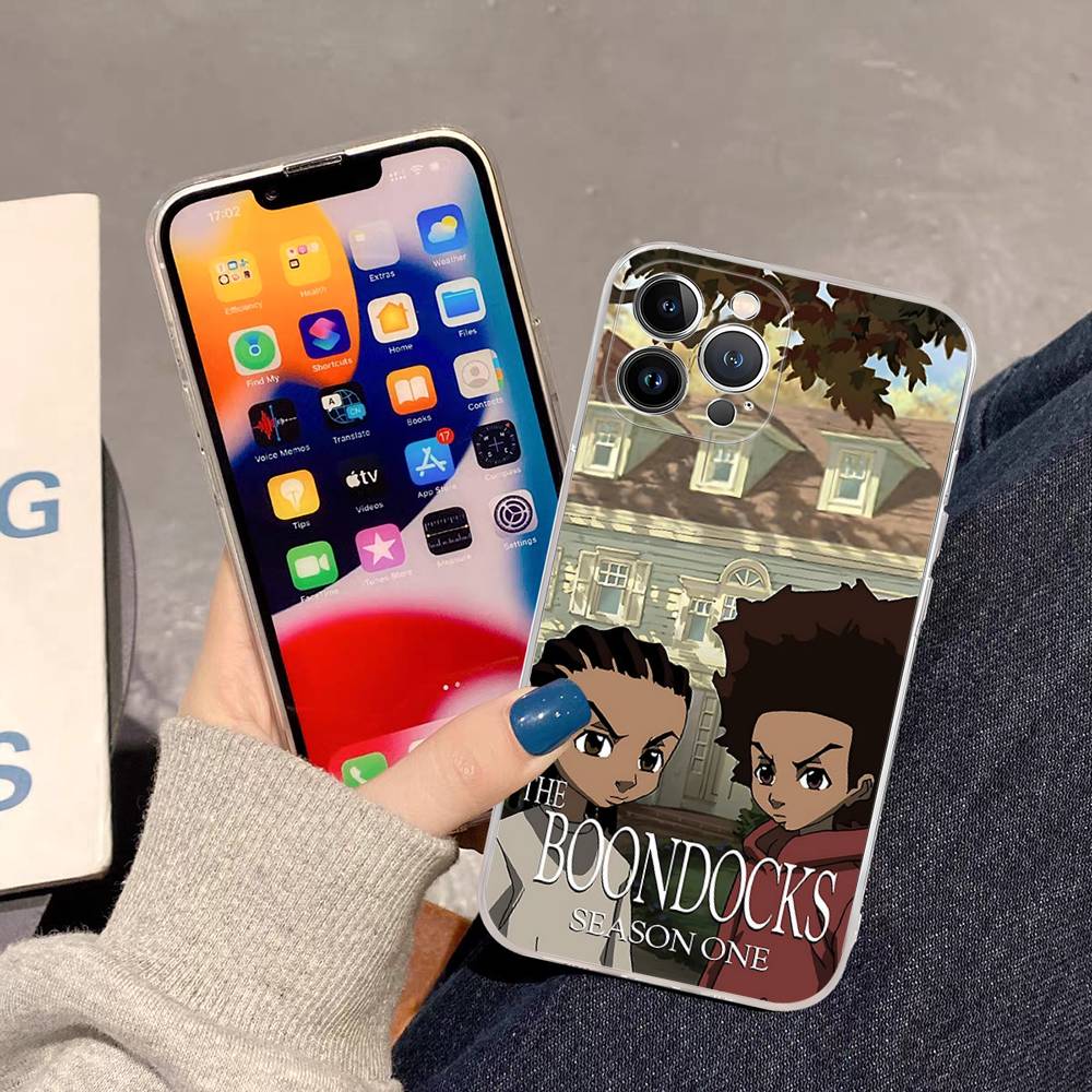 Cartoon The Boondocks Transparent TPU Phone Case For IPhone 17 11 12 13 14 15 16 Pro Max 16 Plus Cover