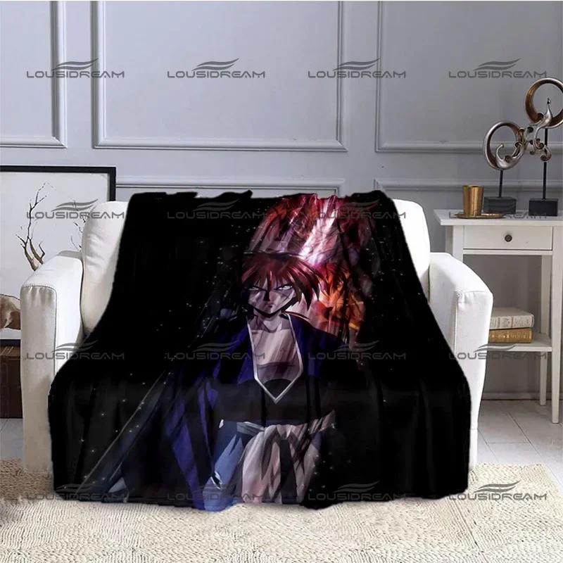 Himura Kenshin Cartoon Blanket Classic Japanese Animation Flannel Decorative Thin Blanket Portable Home Travel Office Blanket