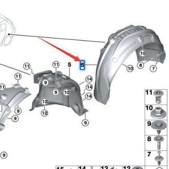 BMW 2 Series F22/F23 Rear Wheel Liner - Compatible with Part Numbers 51717424019, 5171742402.