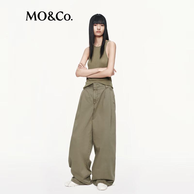MO&Co. Linen Cotton Knit Racerback Tank Top