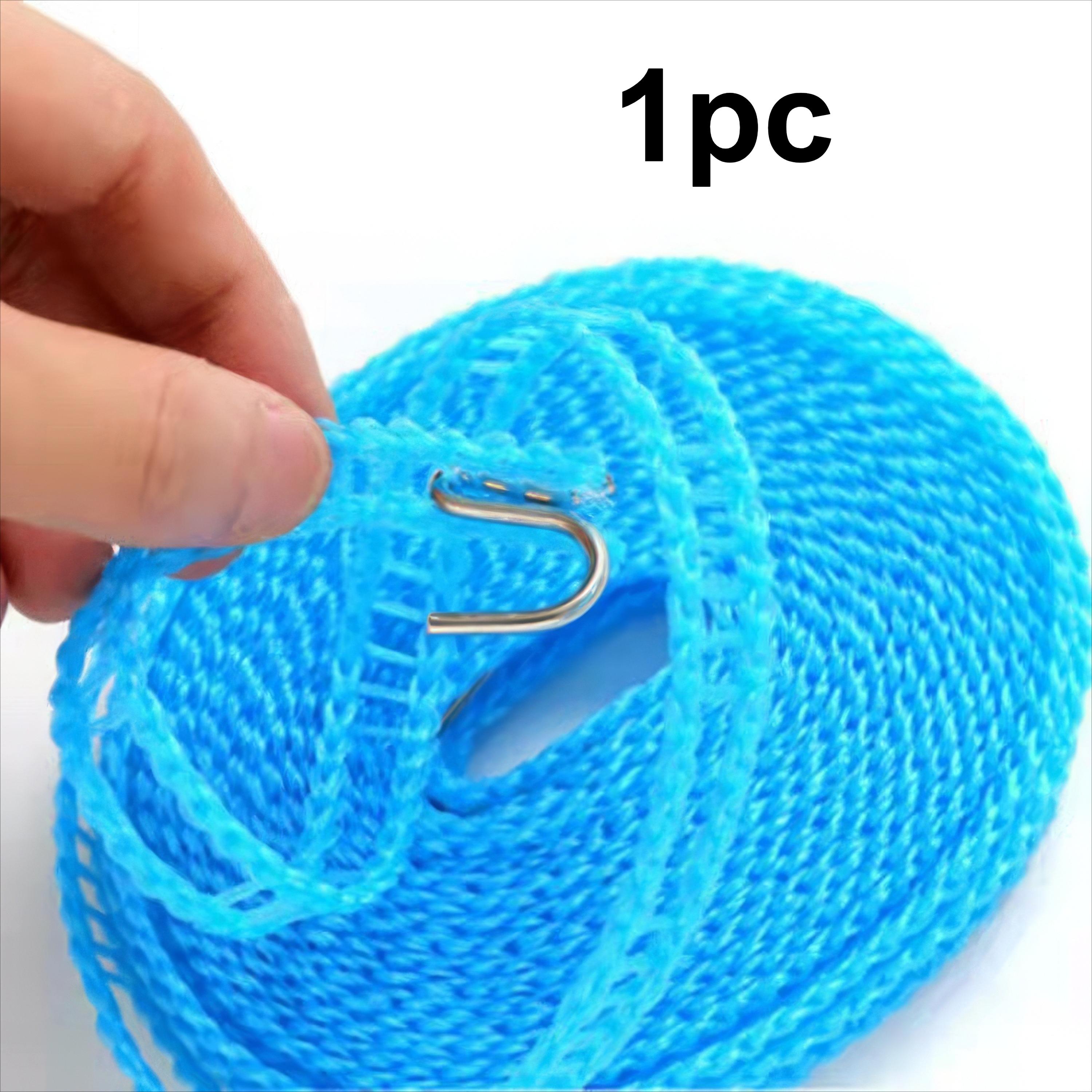 

1 Pieces of Portable Clothesline Blue, Portable and Adjustable Anti Slip Laundry Rope, Suitable for Outdoor and Camping One Size