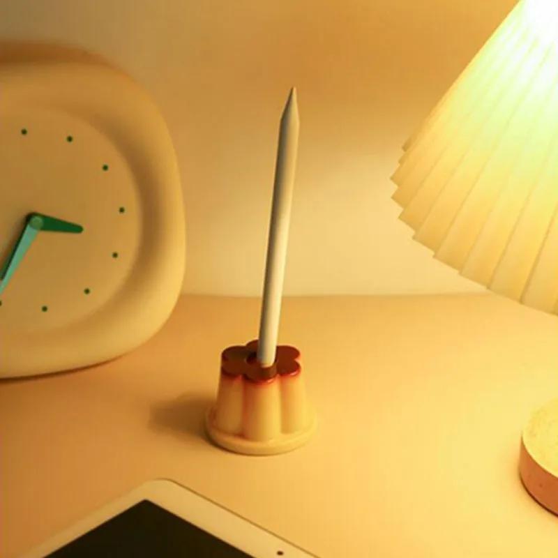 Creative Pudding Pen Holder Cute Pudding Pen Holder Birthday Gift Creative Desktop Girl Heart Small Ornament