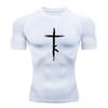 Men's Compression Fitness Sports T-Shirt, Stylish Gun Cross