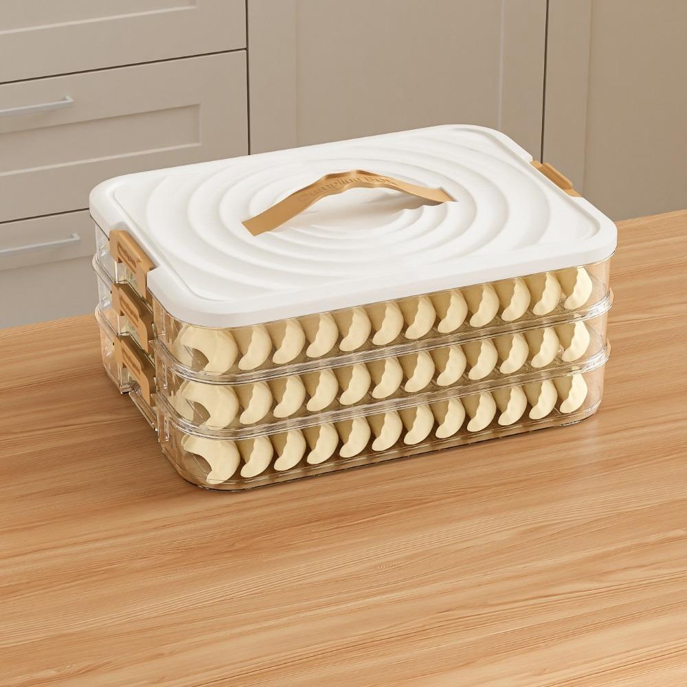Plastic Dumpling Storage Box Sealed Multi-Layer Food Egg Frozen Box Large Capacity with Lid Food Storage Container Kitchen