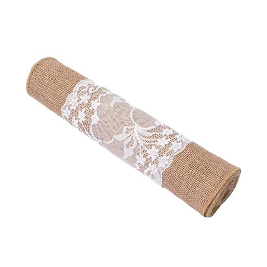 Lace Lace Burlap Table Runner, Rustic Natural Jute Table Runner, Farmhouse Hessian Tablecloths for Vintage Country Wedding Birthday Thanksgiving 30x180cm Fresh linen