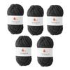 Raw Wool Worsted 30g Set of 5 Charcoal Gray Yarn, Melange, Weight, (60m), 60% Wool, 40% Acrylic, Balls, 4.