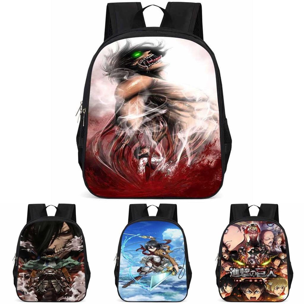Durable Attack On Titan Backpack For Elementary Students 15 Inch Large Capacity