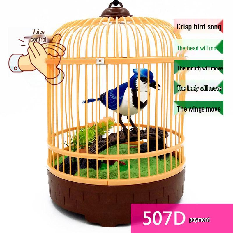 Hlasově ovládaná elektrická hračka Malý ptáček se simulací pohybu a zvuku aktivovaná indukcí