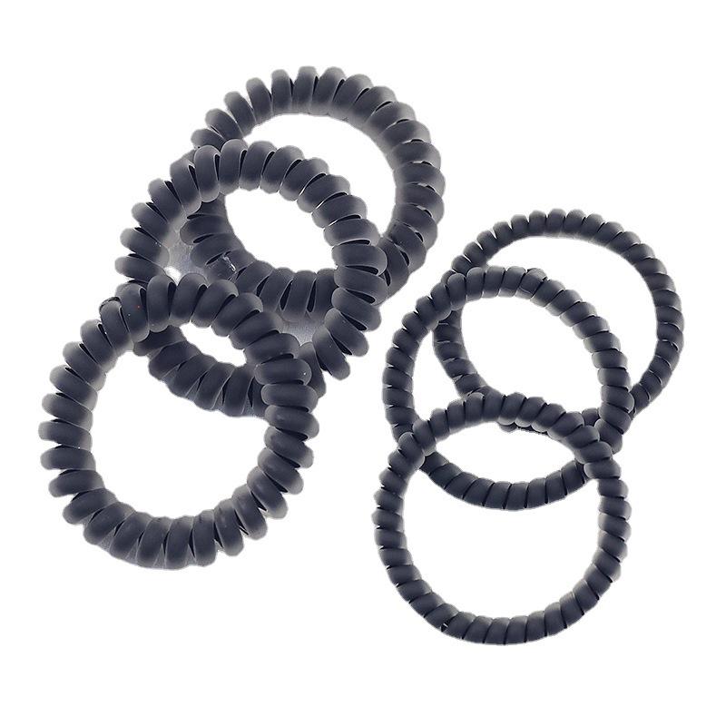 Frosted Black Transparent Hair Ring Bracelet - Large Jelly Matte Ponytail Headband