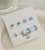 Charming Petite Silver Needle Earrings Set for Women - Cute, Colorful, Sweet Exquisite Styles
