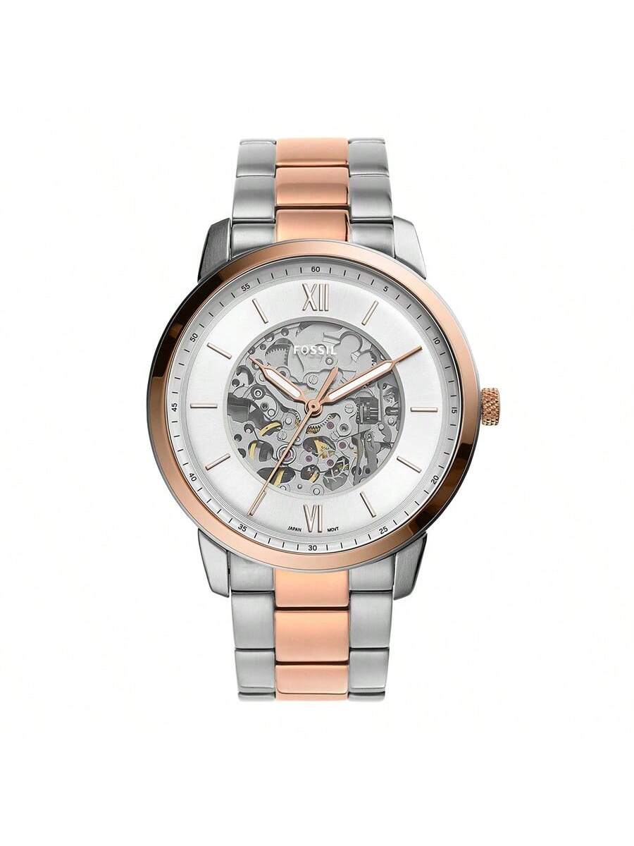 

Fossil Neutra Fashion Automatic Watch for Men Round Dial and Leather Strap Casual Watch Suitable for Daily Business Wear Ideal Gift for Men ME3196 білий