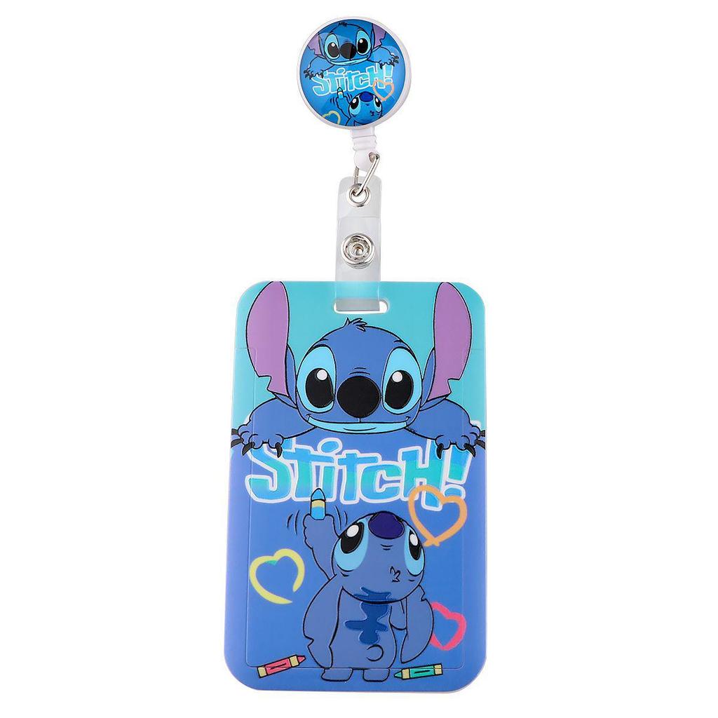 Cute Planet Plushie ID Card Holder with Slide Case & Lanyard for Phone and Access Cards