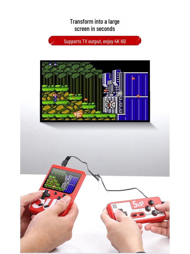 Klassische Retro-Handheld-Spielekonsole: 400-in-1 mit Einzel- und Doppelspielermodi