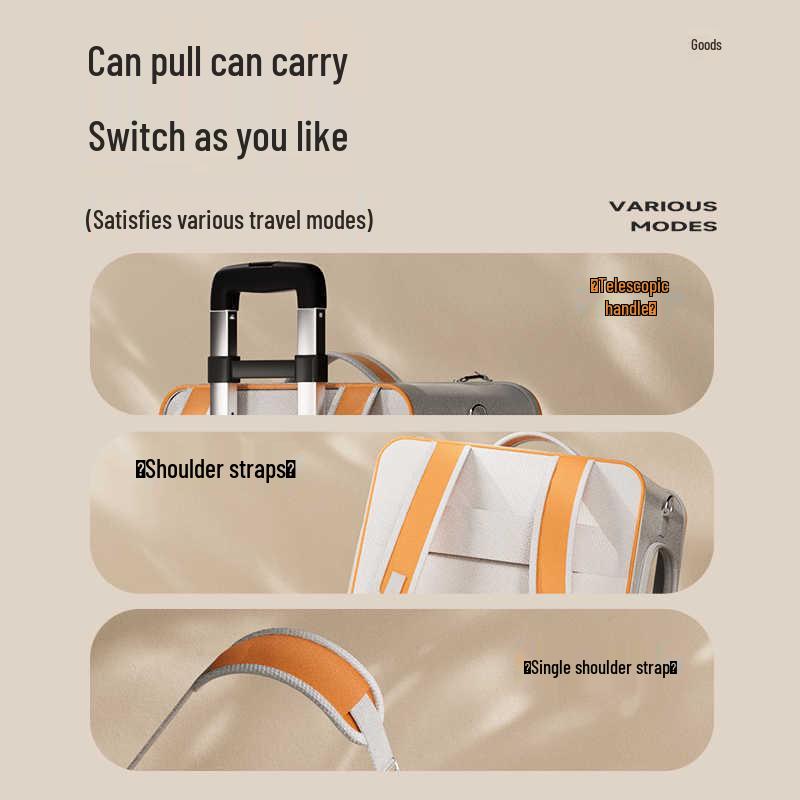 Large Capacity Pet Carrier Trolley Backpack: Portable Space Capsule for Cats & Dogs