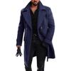 Autumn and Winter Woolen Coat Men's Double-breasted Thickened Woolen Trench Coat Wish Material