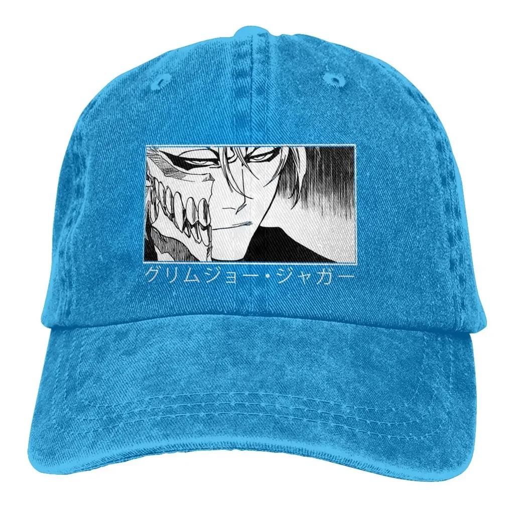 Sommerkappe Sonnenschirm Grimmjow Jaggerjack Hip-Hop-Kappen Bleach Burichi Unisex Anime Cowboyhut Schirmmützen