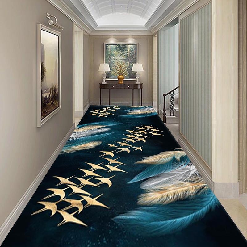 

Gold Fish Corridor Carpet Blue Butterfly Print Crystal Velvet Rug for Hallway Living Room Bedroom Kitchen Mat Soft Floor Mat 40x60cm