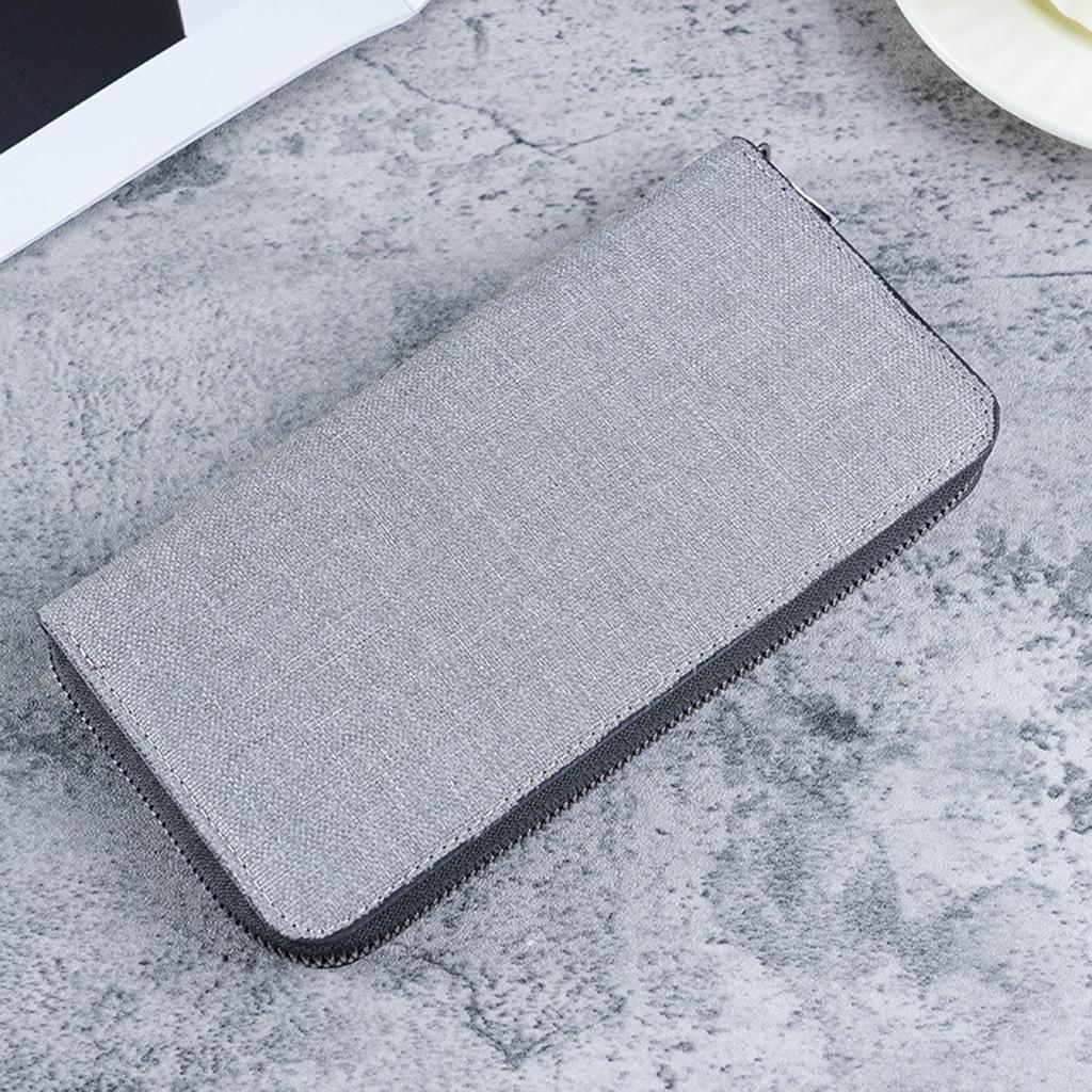 Herren Lange Geldbörse Große Kapazität Mehrere Kartenfächer Canvas Geldbörse mit Reißverschluss Business Handtasche Kartenhalter Geldbörse Münztasche