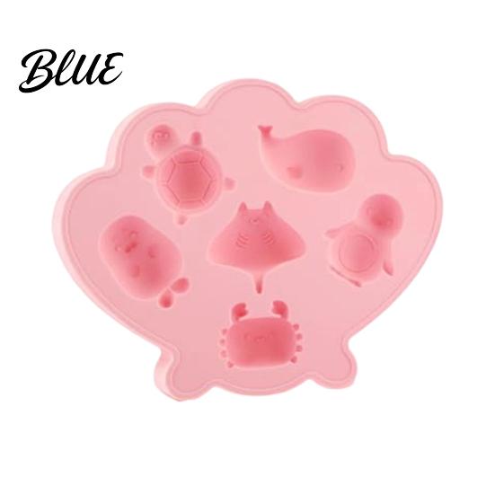 Baby Safe Ice Cube Mold Ocean Animal Silicone Tray Food-Grade Flexible for Seashell Turtle Whale Shapes Easy-Release Fun Maker Cocktails Home