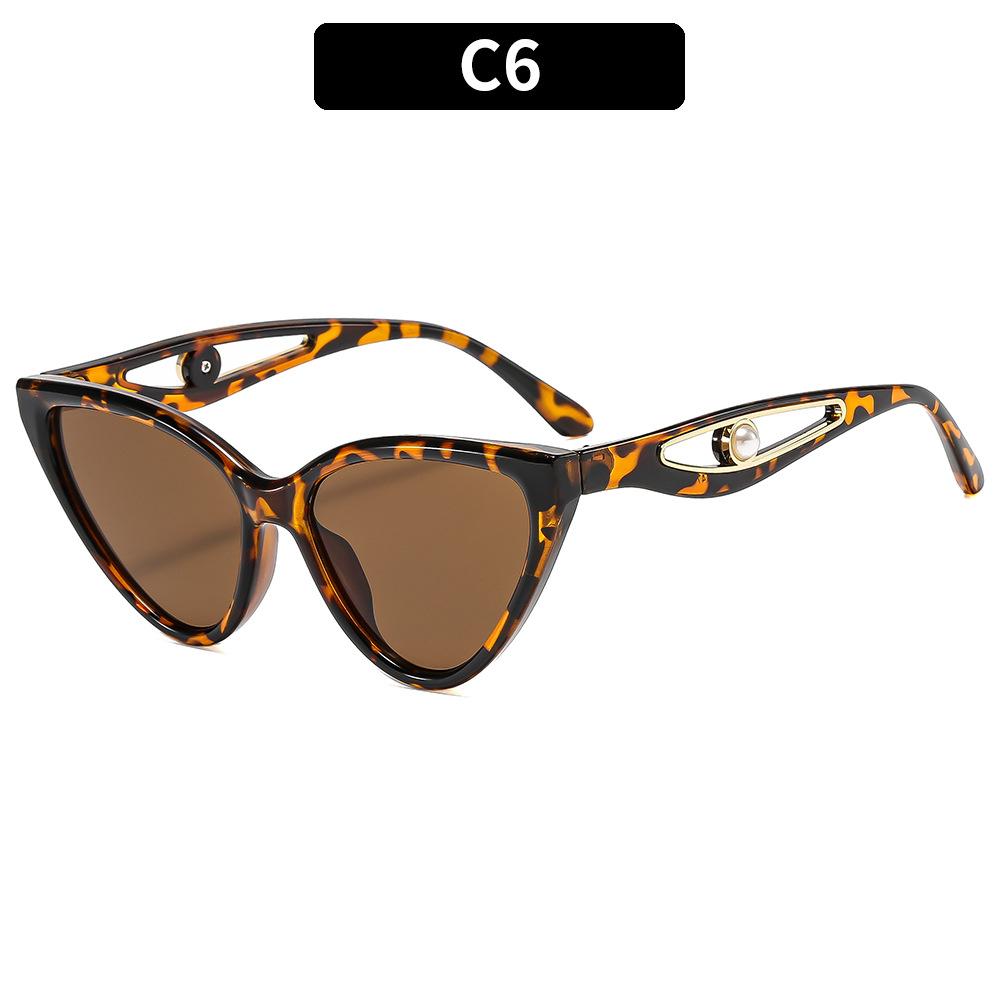 Women's Sunglasses, Fashionable Cat Eye Sunglasses, Pearl Decorative Sunglasses.