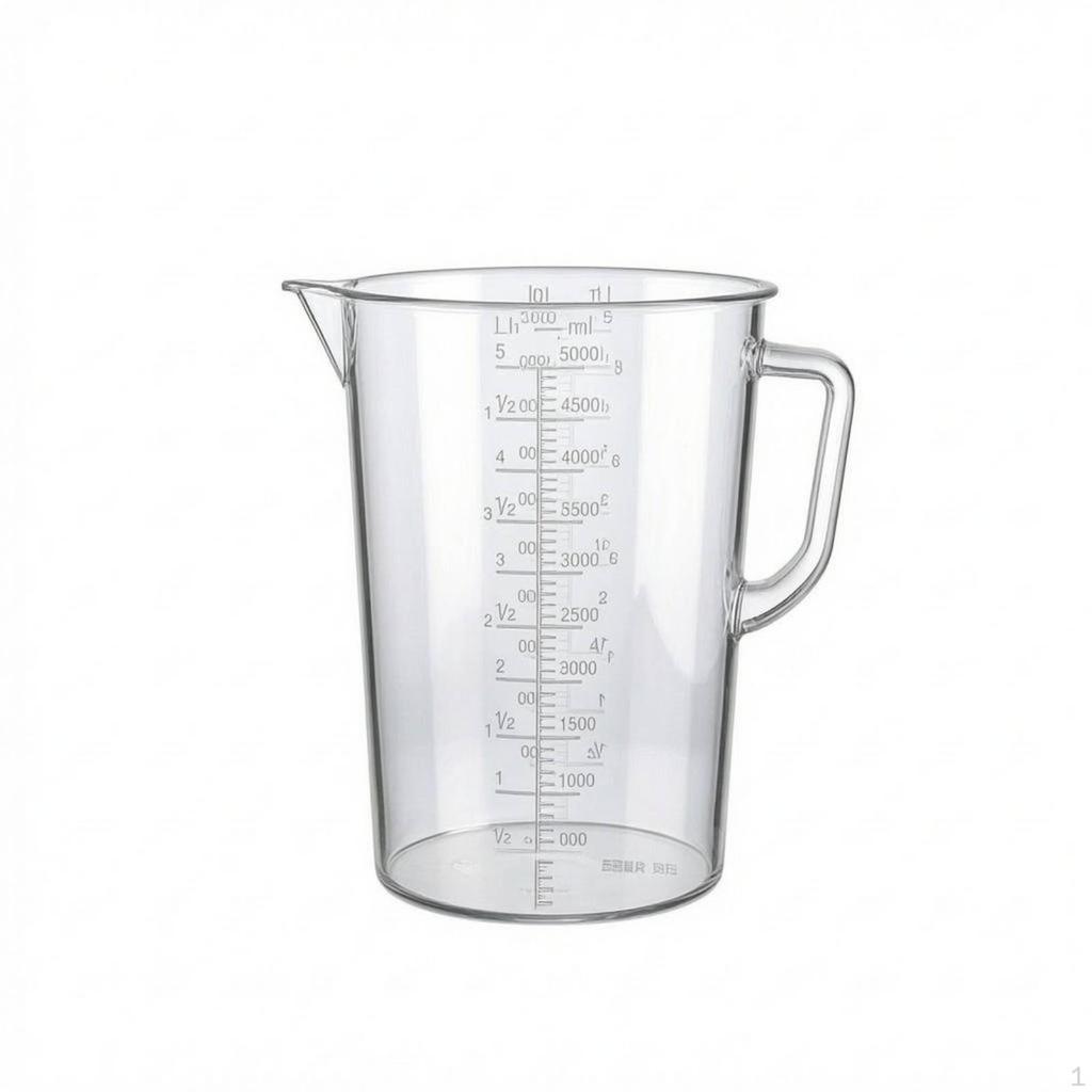 Misurino Trasparente Corpo Chiaro per Laboratorio 2000ML Doppio Senza Coperchio