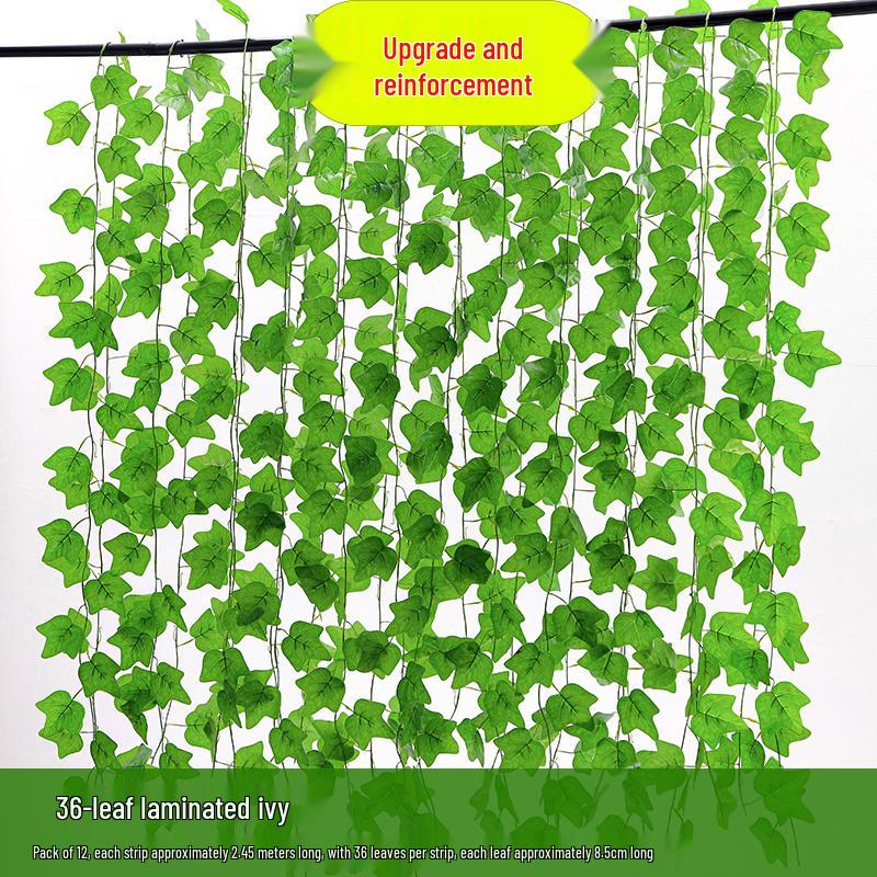 Artificial Rattan Morning Glory and Green Ivy Leaf Vine for Decoration