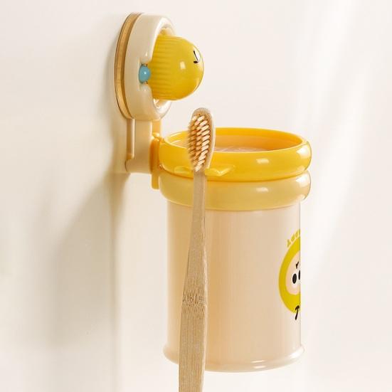 Suction Cup Toothbrush Holder Wall-Mounted No-Drill Cup Holder Magnetic Self-Adhesive Multi-Functional Bathroom Organizer for Toothbrushes Toothpaste