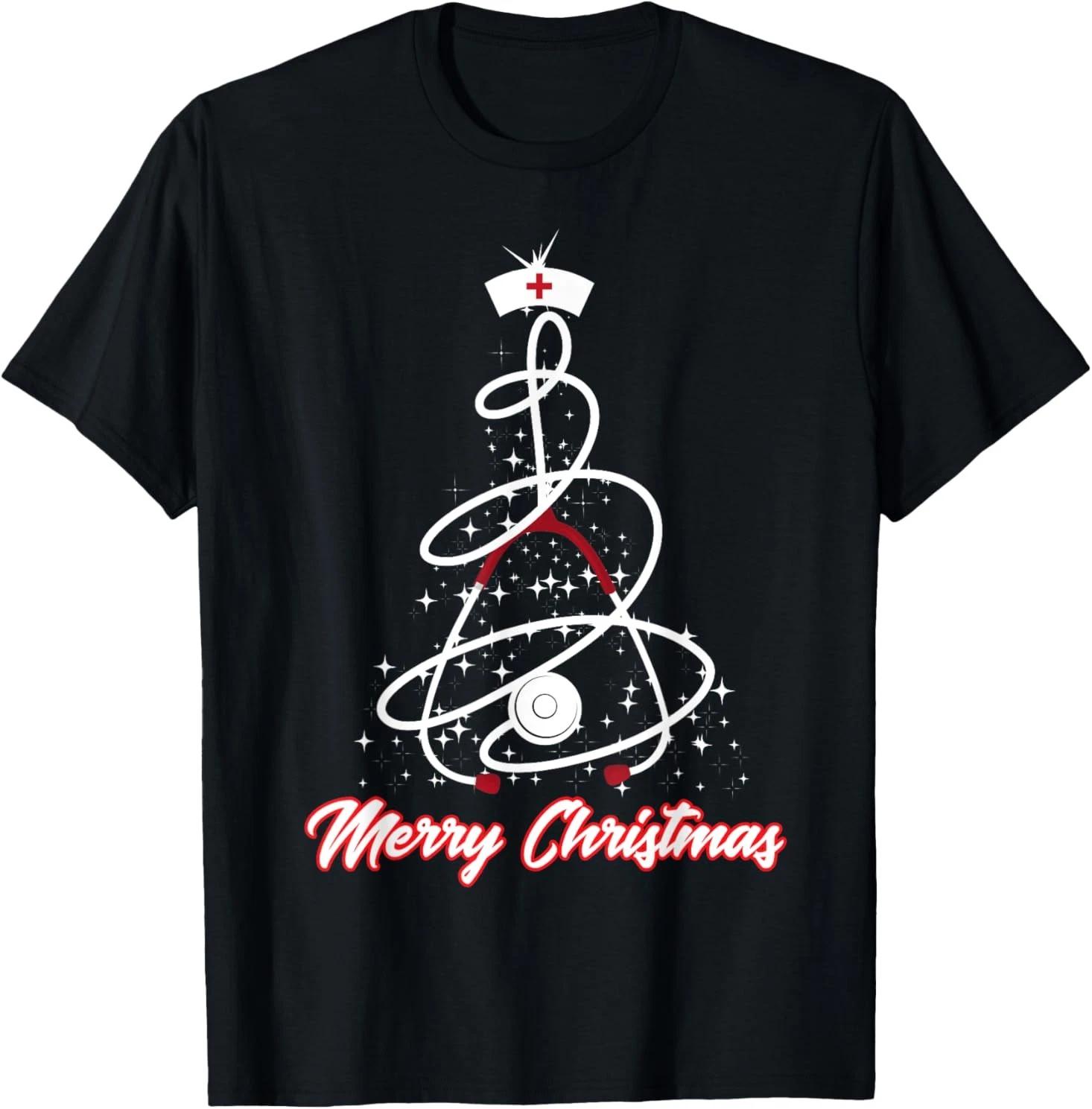 Merry Christmas Nurse Shirt Yuletide Practitioners Cute Gift T-Shirt 2XL