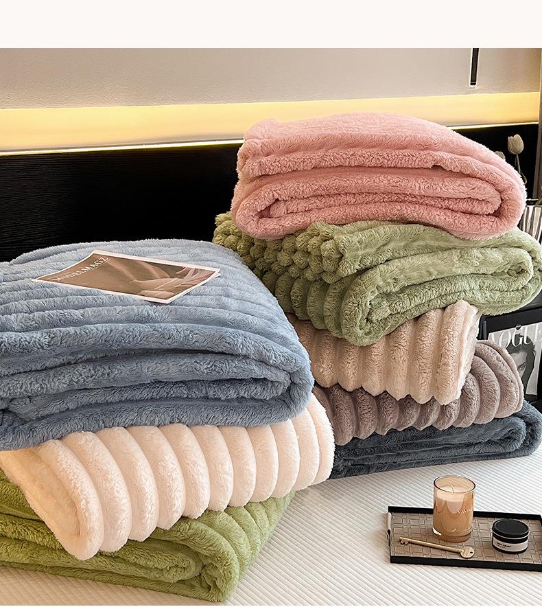G5Z Heavyweight Rabbit Fur Plush Blanket - Velvet Flannel Baby & Sofa Throw for Winter