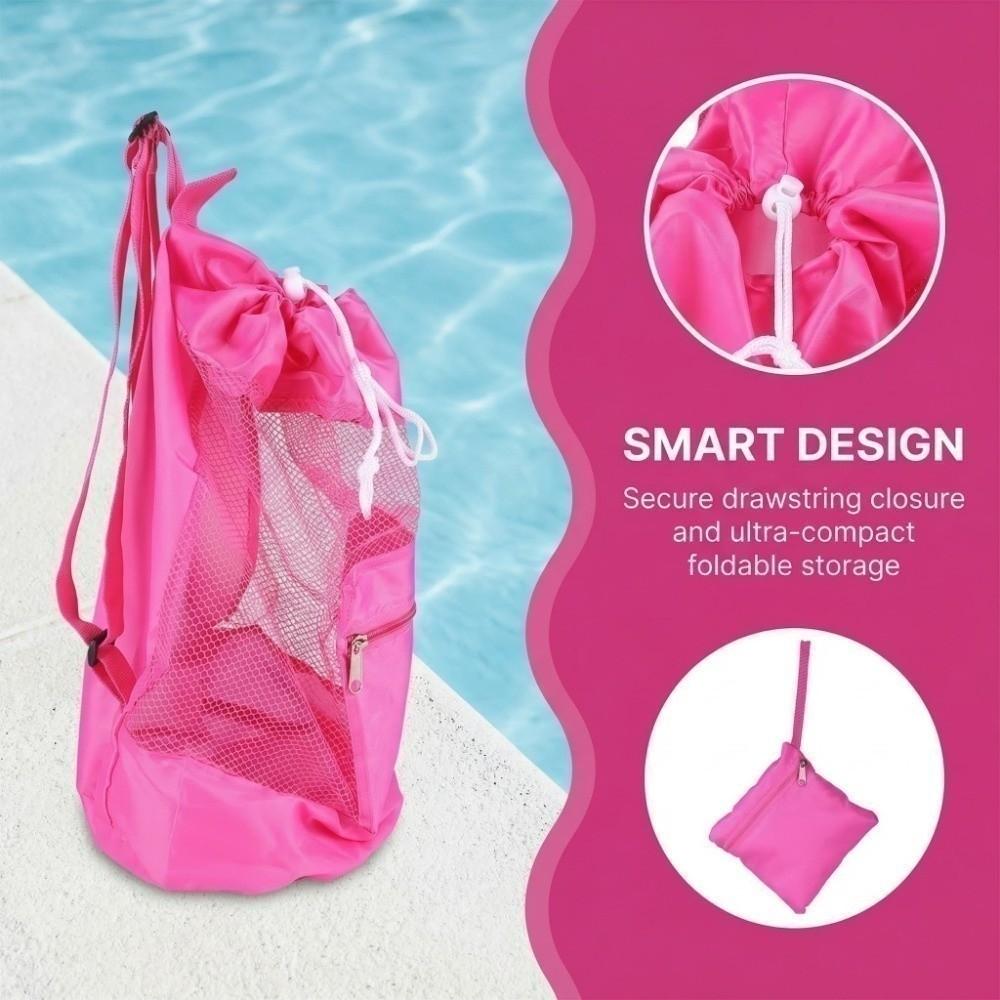 Large Mesh Beach Storage Bag Washable Material Shell Toy Bag Outdoor Beach
