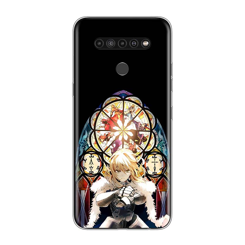 Karikatūra Fate Stay Night Saber priekš LG V60 V50S V50 G8X G8S G8 G7 ThinQ 5G K61 K51S K41S K30 K20 Q60 Q9 mīkstais tālruņa korpuss