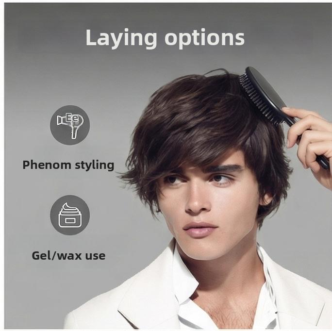 Herren Braune Seitenscheitel Kurze Gerade Perücke