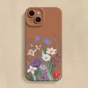 Purple Floral Pattern Phone Case For iPhone 16 16E 15 14 13 12 11 Pro Max XR X XS 12 Mini 16E 7 8 Plus Silicone Cover
