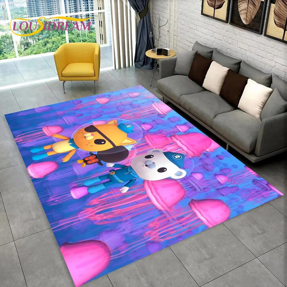 Tappeto Tappeto Carino Cartone Animato Barnacles degli Octonauts per Soggiorno Camera da Letto Decorazione Casa, Tappetino Antiscivolo per Divano Zerbino Regalo Bambini