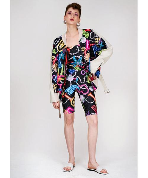 Greedius Neon Lettering Tube Top S