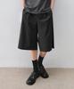 DRAW FIT Pinstripe Long Bermuda Slacks [Charcoal]