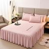 3PCS Elegant Bed Skirt - Breathable & Machine Washable, Drapey Design for Modern Minimalist Bedrooms, Scandinavian Style Apartment & Hotel Rooms