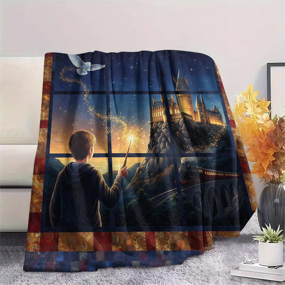 1Pc Cartoon Print Flannel Blanket, High Quality Comfortable for All Seasons, Home Decor, Warmth and Comfort, Perfect for Christmas Birthday Gift